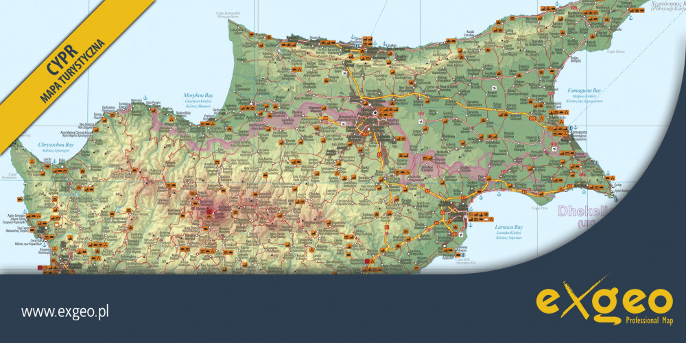 Cypr,  mapa turystyczna, Nikozja, kartografia, usługi, exgeo